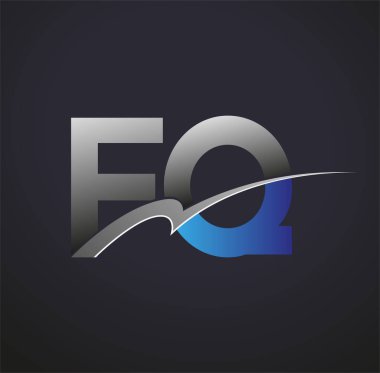 İlk harf FQ logotype şirketinin adı mavi ve gri renkte. iş ve şirket kimliği için vektör logosu.