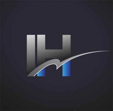 İlk harf IH logotype şirketinin adı mavi ve gri renkte. iş ve şirket kimliği için vektör logosu.