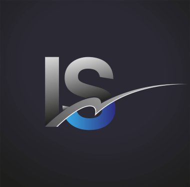 İlk harf logotype şirketinin renkli mavi ve gri rengi. iş ve şirket kimliği için vektör logosu.