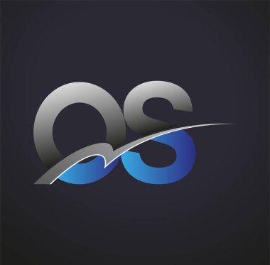 İlk harfi OS logotype şirketi. Renkli mavi ve gri çizim. iş ve şirket kimliği için vektör logosu.