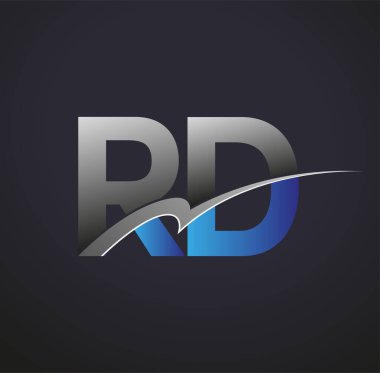 İlk harf Ar-Ge logoti şirketi adı mavi ve gri renkli. iş ve şirket kimliği için vektör logosu.