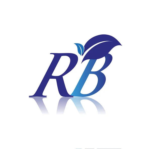 頭文字B葉のロゴ 色の青の自然と環境のロゴと ビジネスと会社のアイデンティティのためのベクトルロゴ — ストックベクタ