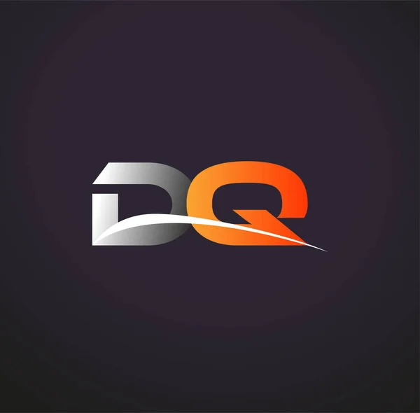 Initiële Letter Logotype Bedrijfsnaam Gekleurd Grijs Oranje Swoosh Ontwerp Geïsoleerd — Stockvector