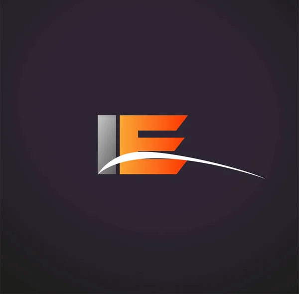 Lettre Initiale Logotype Nom Entreprise Couleur Gris Orange Swoosh Design — Image vectorielle