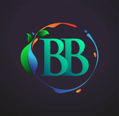 Doğa elementleri logosu, renkli doğa ve çevre logosu olan ilk harf BB. iş ve şirket kimliği için vektör logosu.