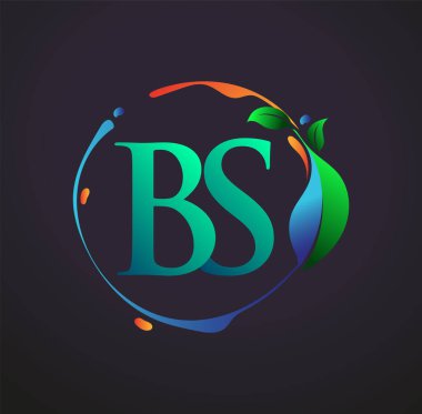 Doğa elementleri logosu, renkli doğa ve çevre logosu içeren ilk harfler. iş ve şirket kimliği için vektör logosu.