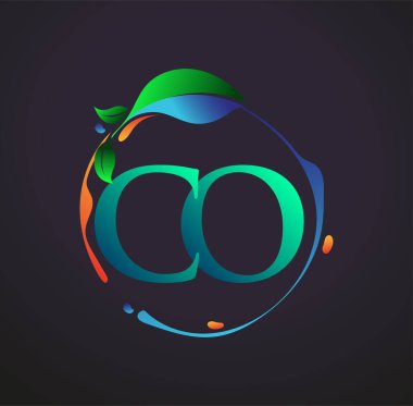 Doğa elementleri logosu, renkli doğa ve çevre logosu olan ilk harf. iş ve şirket kimliği için vektör logosu.