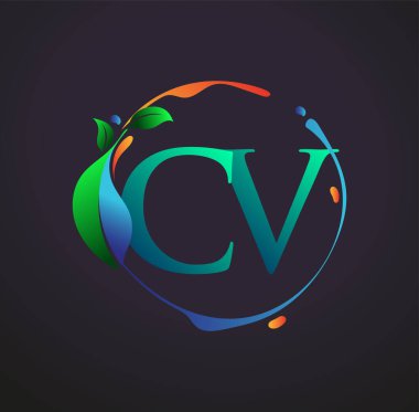 Doğal elementler logosu, renkli doğa ve çevre logosu olan ilk harf özgeçmişi. iş ve şirket kimliği için vektör logosu.