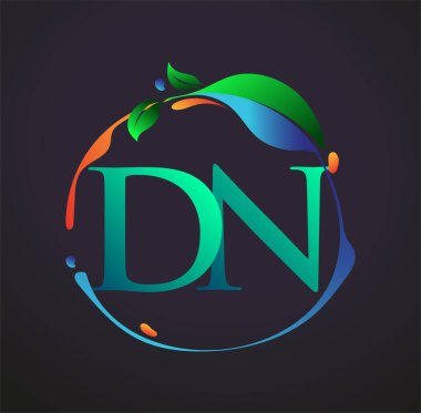 Doğa elementleri logosu, renkli doğa ve çevre logosu içeren ilk harf. iş ve şirket kimliği için vektör logosu.