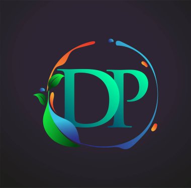 İlk harf DP doğa unsurları logosu, renkli doğa ve çevre logosu. iş ve şirket kimliği için vektör logosu.