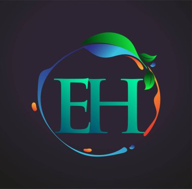 Doğa elementleri logosu, renkli doğa ve çevre logosu olan ilk harf. iş ve şirket kimliği için vektör logosu.