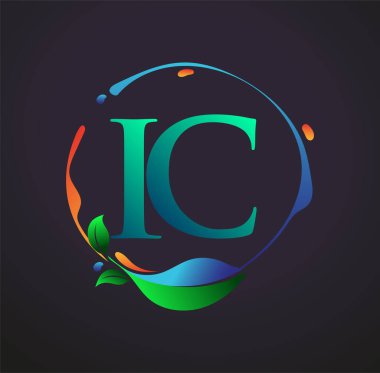 Doğa elementleri logosu, renkli doğa ve çevre logosu içeren ilk harf. iş ve şirket kimliği için vektör logosu.