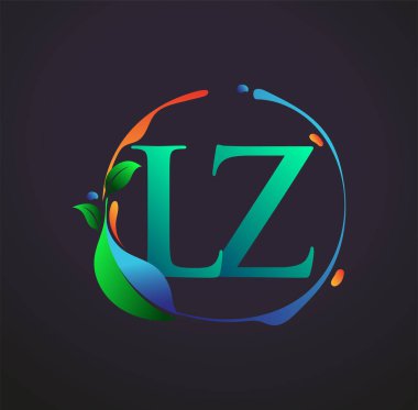 Doğa elementleri logosu, renkli doğa ve çevre logosu olan ilk harfler. iş ve şirket kimliği için vektör logosu.