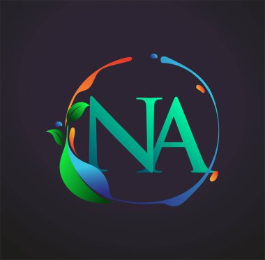 Doğa elementleri logosu, renkli doğa ve çevre logosu olan ilk harfler. iş ve şirket kimliği için vektör logosu.