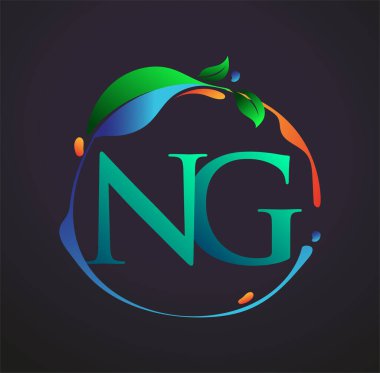 Doğal elementler logosu, renkli doğa ve çevre logosu olan ilk harf NG. iş ve şirket kimliği için vektör logosu.