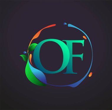 Doğa elementlerinin ilk harfi logo, renkli doğa ve çevre logosu. iş ve şirket kimliği için vektör logosu.