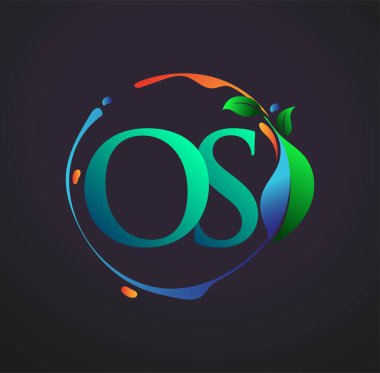 Doğa elementleri logosu, renkli doğa ve çevre logosu içeren ilk harf işletim sistemi. iş ve şirket kimliği için vektör logosu.