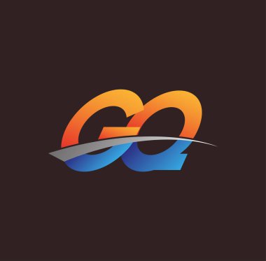 İlk harf GQ logotype şirketi adı turuncu, mavi ve swoosh tasarımı. iş ve şirket kimliği için vektör logosu.