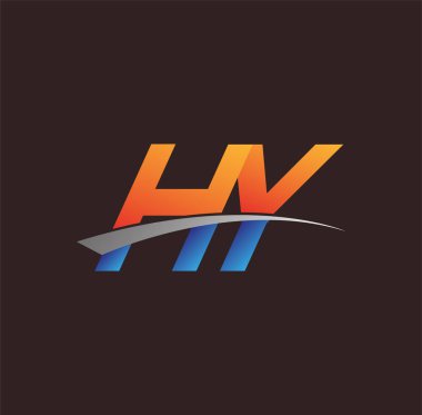 İlk harf HY logotype şirketi adı turuncu, mavi ve swoosh tasarımı. iş ve şirket kimliği için vektör logosu.