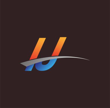 İlk harf IJ logotype şirketi adı turuncu, mavi ve swoosh tasarımı. iş ve şirket kimliği için vektör logosu.