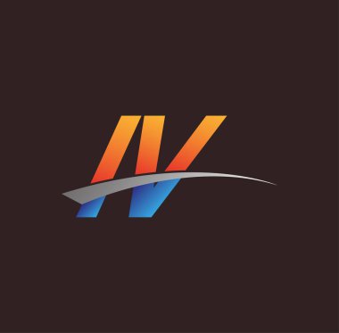 İlk harf IV logotype şirketi adı turuncu, mavi ve swoosh tasarımı. iş ve şirket kimliği için vektör logosu.