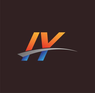 İlk harf IY logotype şirketi adı turuncu, mavi ve swoosh tasarımı. iş ve şirket kimliği için vektör logosu.