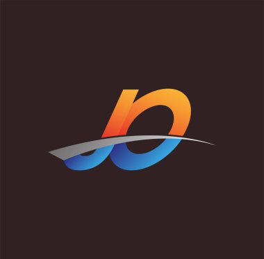 İlk harf JO logotype şirket adı turuncu, mavi ve swoosh tasarımı. iş ve şirket kimliği için vektör logosu.