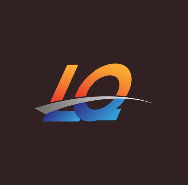 İlk harf LQ logotype şirketi adı turuncu, mavi ve swoosh tasarımı. iş ve şirket kimliği için vektör logosu.