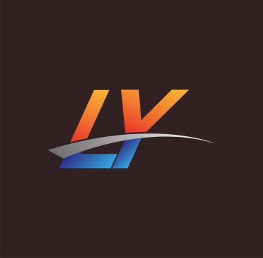 İlk harf LY logotype şirket adı turuncu, mavi ve swoosh tasarımı. iş ve şirket kimliği için vektör logosu.