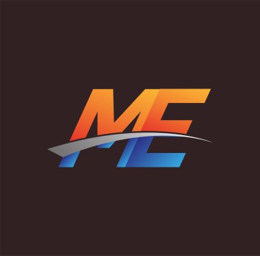 İlk harf ME logotype şirketi adı turuncu, mavi ve swoosh tasarımı. iş ve şirket kimliği için vektör logosu.