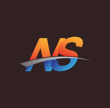 İlk harf NS logotype şirketi adı turuncu, mavi ve swoosh tasarımı. iş ve şirket kimliği için vektör logosu.