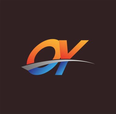 İlk harf OY logotype şirketi adı turuncu, mavi ve swoosh tasarımı. iş ve şirket kimliği için vektör logosu.