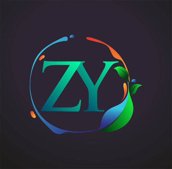 Initial Letter ZY With nature elements Logo, colorful nature and environment logo. vector logo for business and company identity.