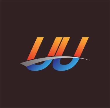 İlk harf UU logotype şirketi adı turuncu, mavi ve swoosh tasarımı. iş ve şirket kimliği için vektör logosu.