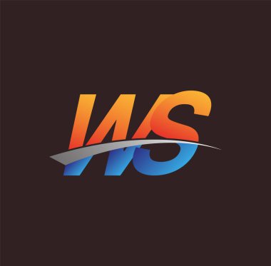 İlk harf WS logotype şirketi adı turuncu, mavi ve swoosh tasarımı. iş ve şirket kimliği için vektör logosu.