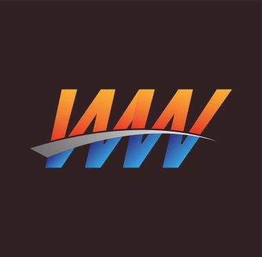 İlk harf WW logotype şirketi adı turuncu, mavi ve swoosh tasarımı. iş ve şirket kimliği için vektör logosu.