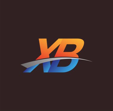 İlk harf XB logotype şirketi adı turuncu, mavi ve swoosh tasarımı. iş ve şirket kimliği için vektör logosu.