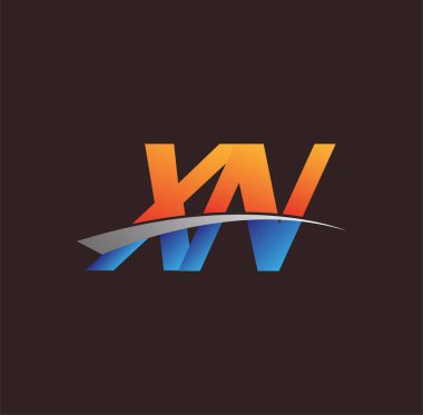 İlk harf XN logotype şirketi adı turuncu, mavi ve swoosh tasarımı. iş ve şirket kimliği için vektör logosu.