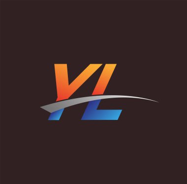 İlk harf YL logotype şirketi adı turuncu, mavi ve swoosh tasarımı. iş ve şirket kimliği için vektör logosu.