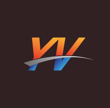 İlk harf YV logotype şirketi adı turuncu, mavi ve swoosh tasarımı. iş ve şirket kimliği için vektör logosu.