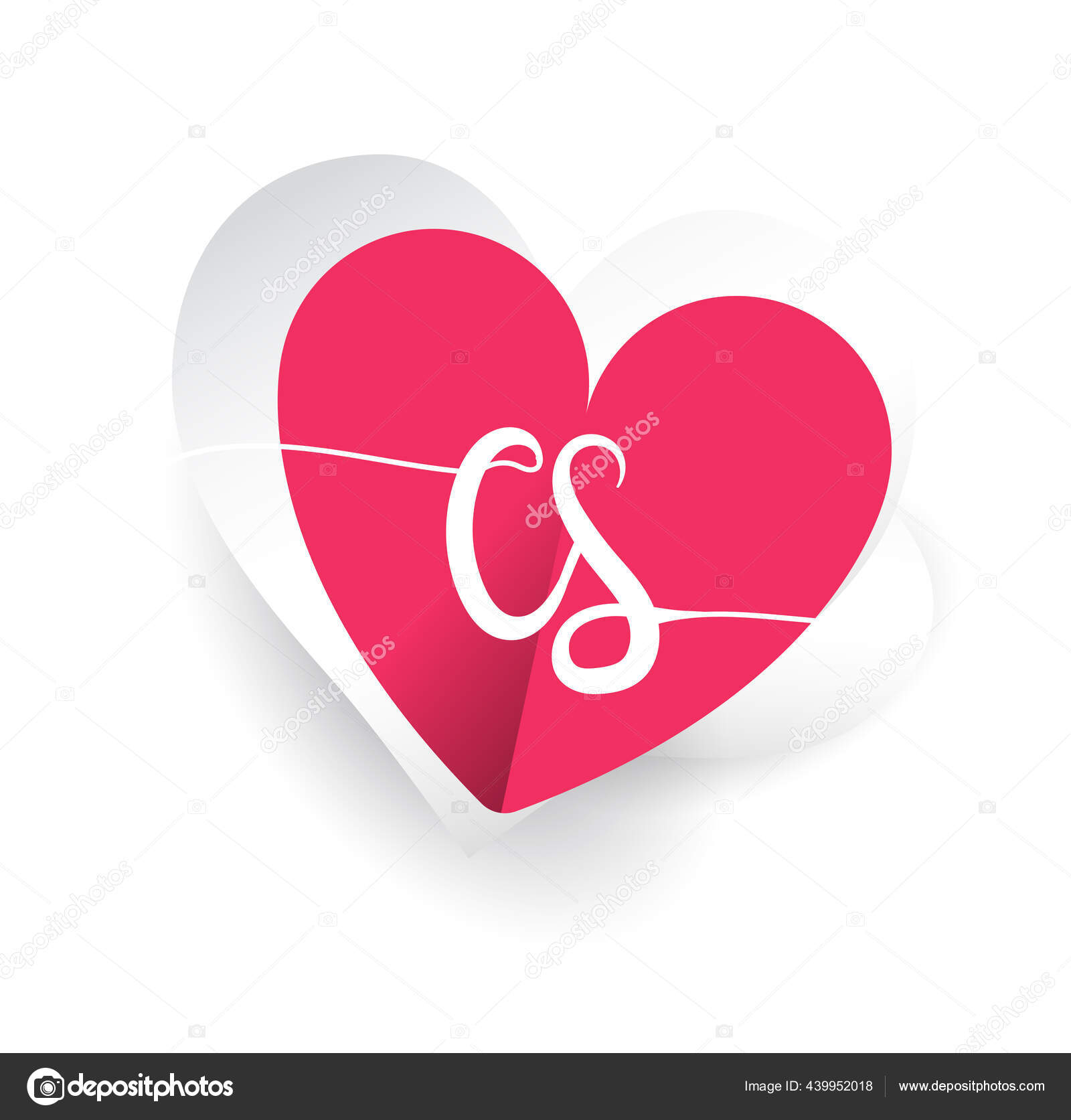 Initial Logo Letter Heart Shape Red Colored Logo Design Wedding Stock  Vector by ©wikaGrahic 439955664