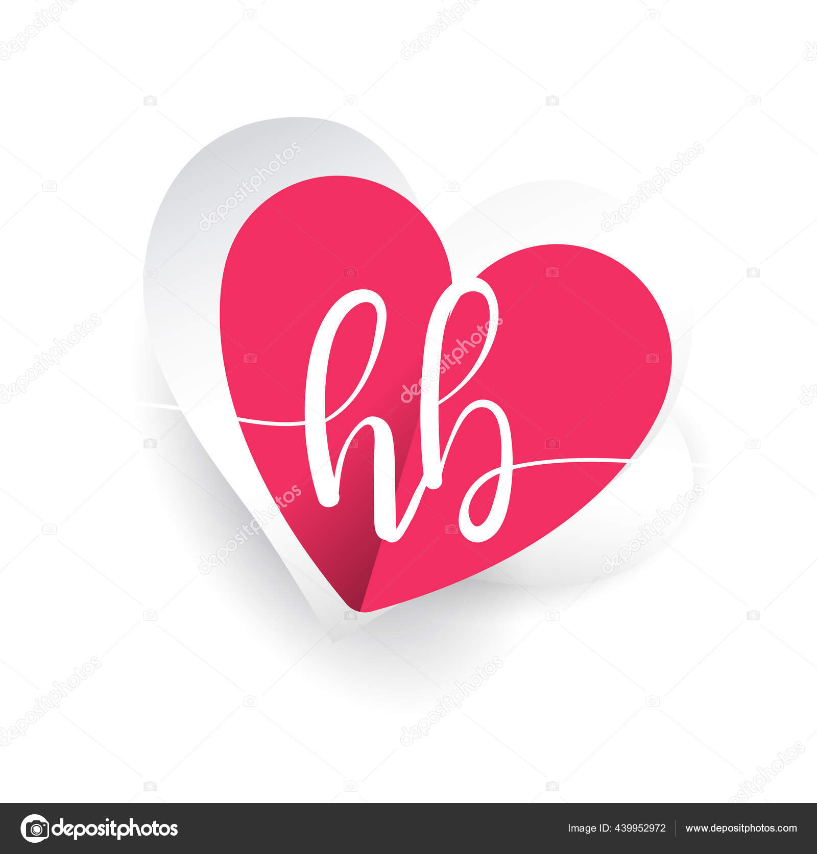 Initial Logo Letter Heart Shape Red Colored Logo Design Wedding Stock  Vector by ©wikaGrahic 439955664