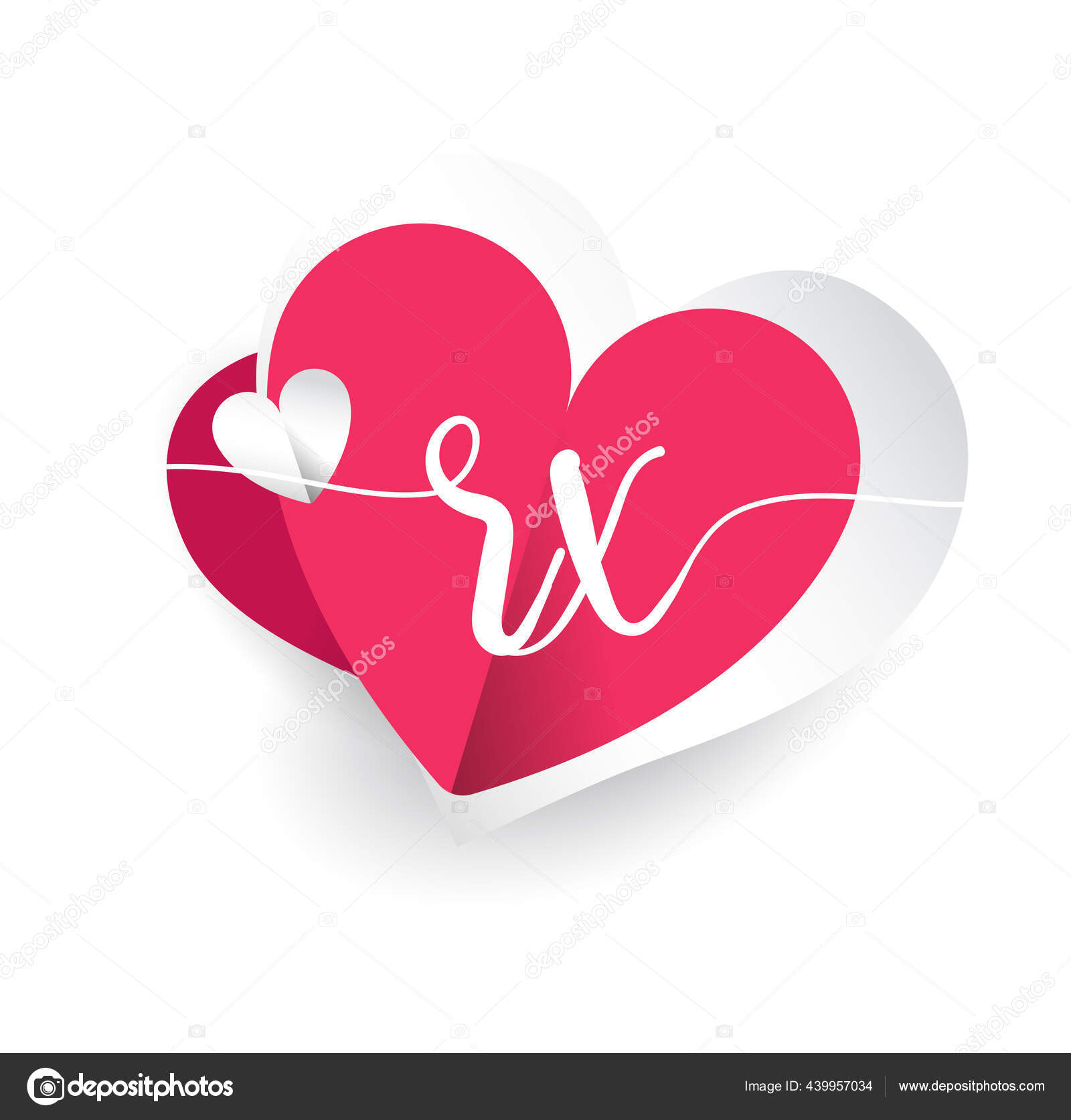 Initial Logo Letter Heart Shape Red Colored Logo Design Wedding Stock  Vector by ©wikaGrahic 439955664
