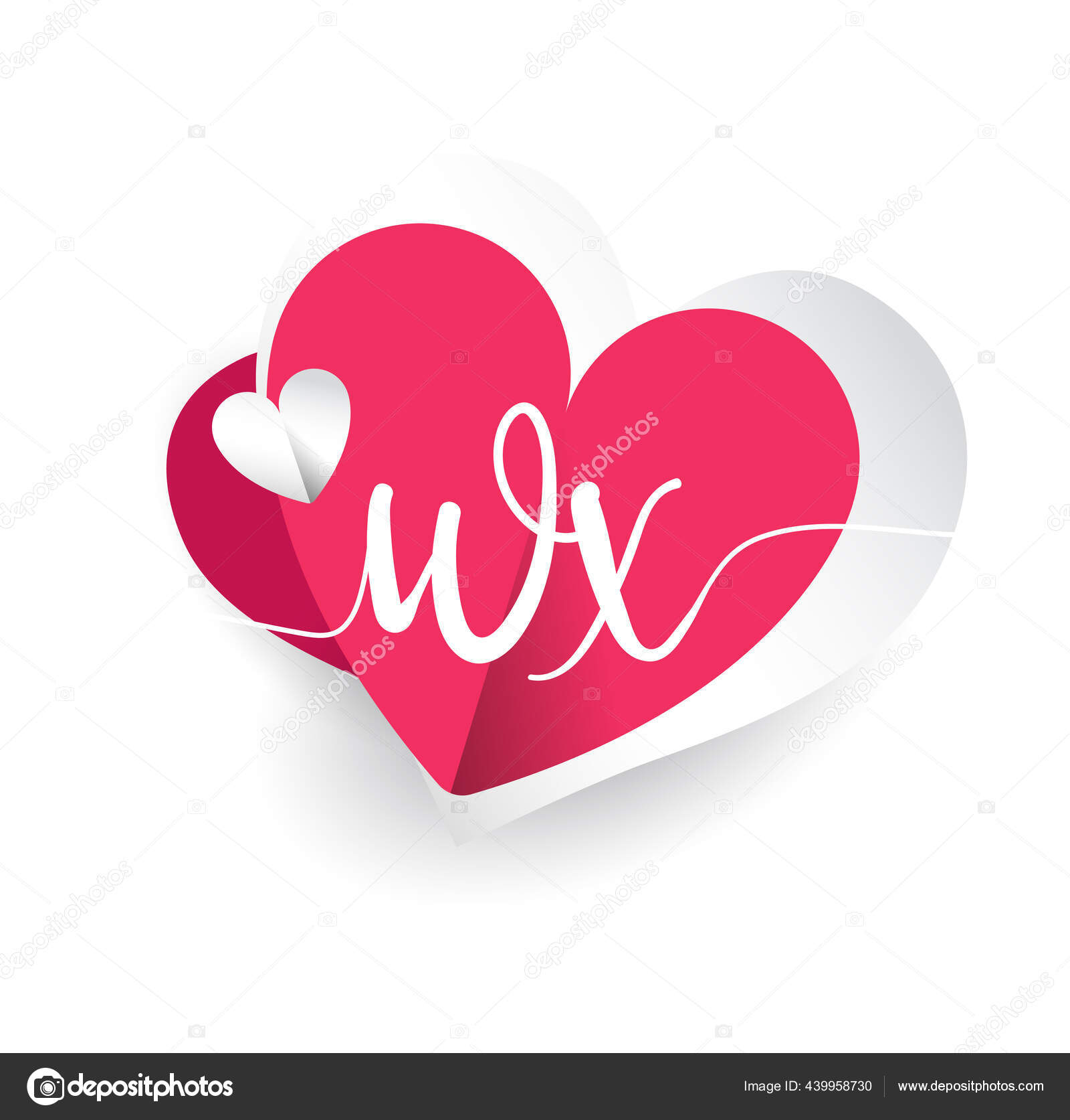 Inicial Logotipo Letra Con Forma Corazón Color Rojo Diseño Del Vector de  stock #439958730 de ©wikaGrahic, image size:1600x1673