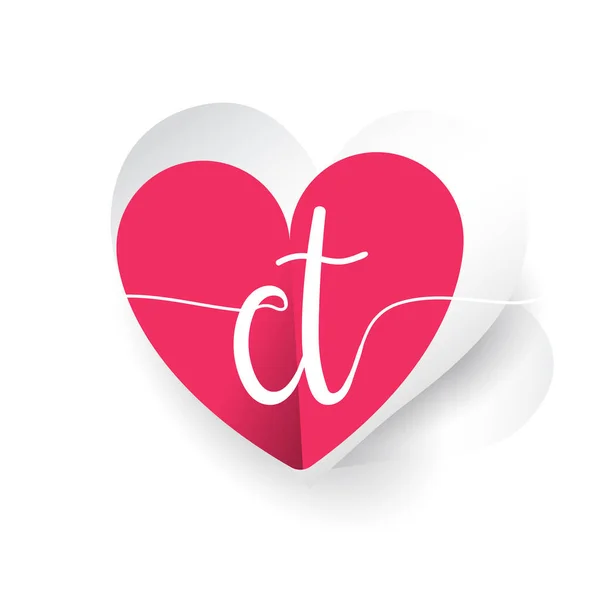Початковий Логотип Літери Червоним Кольором Дизайн Логотипу Запрошення Весілля Весілля — стоковий вектор