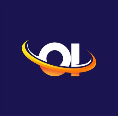 Eski logo şirketinin adı, koyu arkaplanda izole edilmiş, beyaz ve turuncu renkte desenli. iş ve şirket kimliği için vektör logosu.