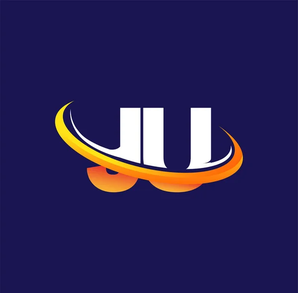 Αρχικό Λογότυπο Της Εταιρείας Όνομα Χρώματος Λευκό Και Πορτοκαλί Swoosh — Διανυσματικό Αρχείο