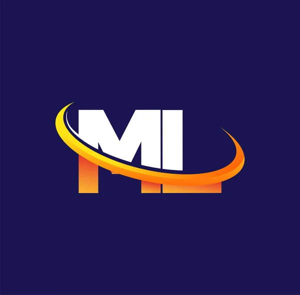 Початковий Логотип Компанії Кольоровий Білий Помаранчевий Дизайн Махоша Ізольований Темному — стоковий вектор