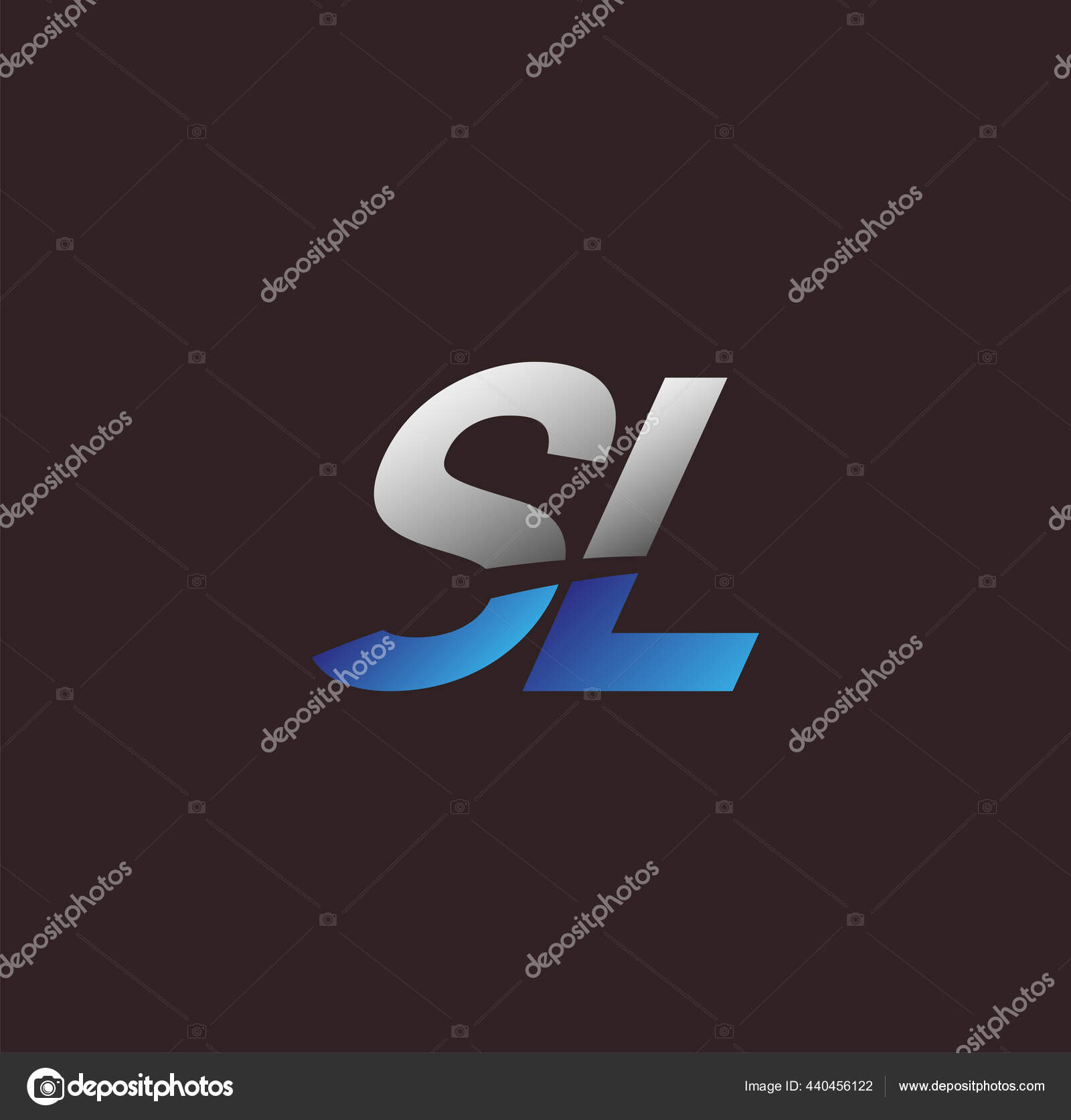 Initial Letter Logo Colored White Blue Vector Logo Design Template