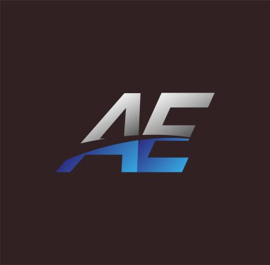İlk harf logosu AE renkli beyaz ve mavi, Vector logo tasarım şablonu elemanları iş veya şirket kimliğiniz için